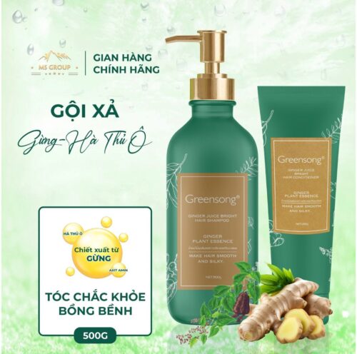 Gội Xả Gừng - Hà Thủ Ô Greensong Ginger Juice Bright Hair